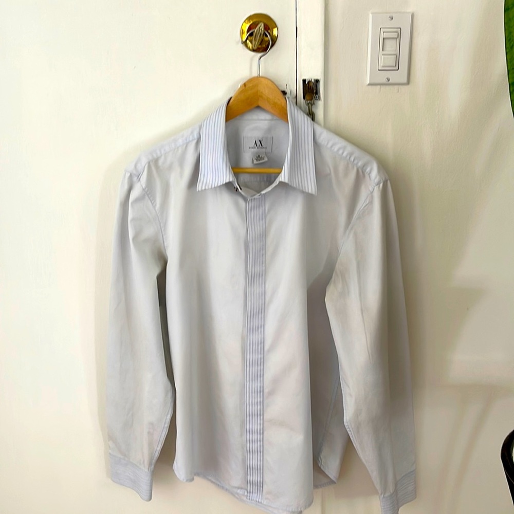 Armani/Exchange Long sleeve baby blue shirt